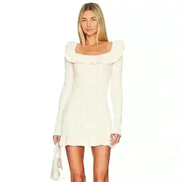 MAJORELLE Rosalie Knit Mini Dress in Ivory - Picture 1 of 5